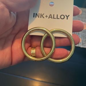 Ink and Alloy Gold Earrings